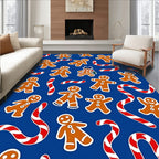 Whimsical Gingerbread Candy Cane Holiday Collage Rug