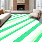 Fresh Green Diagonal Stripe Rug