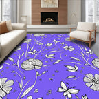 Purple Meadow Floral Outline Rug