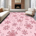 Pink Snowflake Swirls Collage Rug