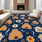 Whimsical Gingerbread Holiday Cookie Collage Rug