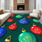 Red Green Blue Ornate Ornaments Rug