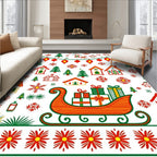 Holiday Village Sleigh Gifts Garland Rug