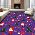 Cute Red Gnomes Christmas Trees Balls Rug
