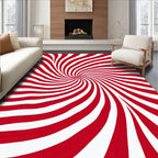 Crimson White Swirl Radiation Rug