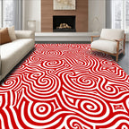 Bold Red Swirl Labyrinth Rug