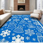 Winter Snowflakes And Gingerbread People Rug