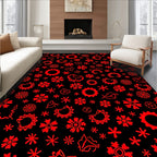Bold Red Floral Scatter Rug