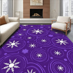 Purple Winter Snowflake Swirls Rug