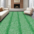 Vibrant Emerald Wavy Stripe Texture Rug