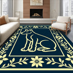 Golden Canine Floral Border Rug