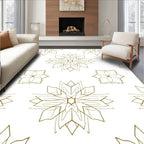 Golden Outline Floral Mandala Rug