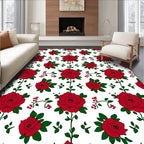 Red Rose Vine Garland Rug