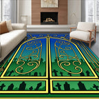 Golden Art Nouveau Cemetery Gates Rug