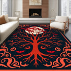 Crimson Bat Tree Moon Border Rug