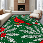 Red Cardinal Winter Foliage Rug