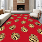 Crimson And Gold Feathered Fruit Rug