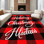 Red Black Buffalo Plaid Holiday Accent Rug