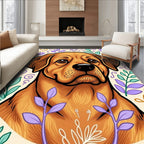 Golden Retriever Floral Whimsy Rug