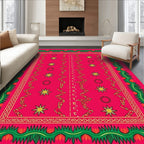 Hot Pink Starburst ZigZag Border Rug