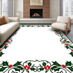 Emerald Green Holly Berry Garland Rug