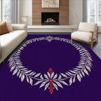Oval Laurel Wreath With Red Accents Rug
