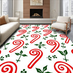 Red Green Candy Cane Foliage Rug
