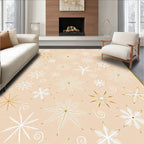 Delicate Golden Snowflake Scatter Rug