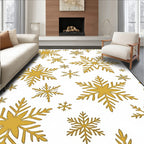 Golden Snowflake Scatter Holiday Rug