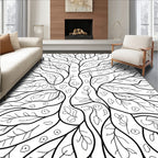 Abstract Organic Branch Leaf Swirls Rug