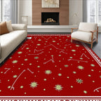 Red Celestial Constellation Starburst Rug