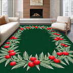 Green Berry Garland Border Rug