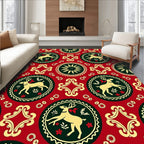Crimson Deer Medallion Folklore Rug