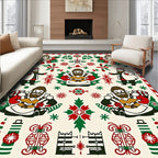 Charming Folk Art Christmas Figures Rug