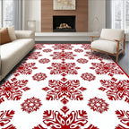 Rustic Red Snowflake Collage Rug