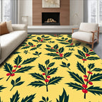 Deep Green Holly Berry Garland Rug