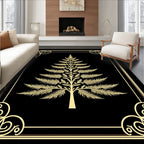 Golden Palm Tree Elaborate Border Rug