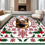 German Shepherd Dog Snowflake Christmas Rug