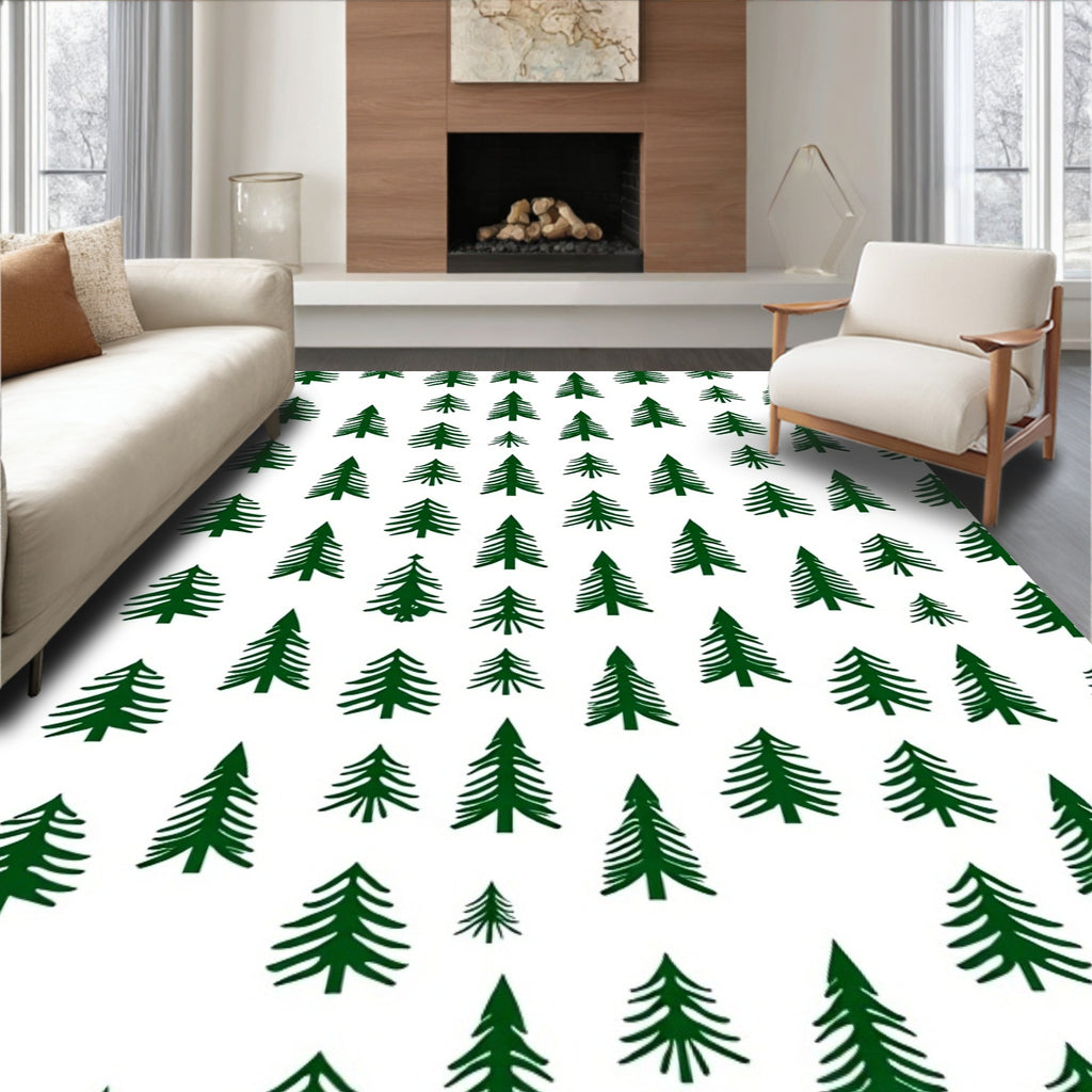 Forest Green Pine Tree Array Rug