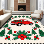 Red Truck Holly Pine Border Rug