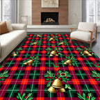Golden Bell Festive Holly Tartan Rug