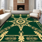 Emerald Gold Ornate Radial Medallion Rug