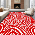 Crimson Organic Intertwine Lines Rug