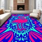 Vibrant Pink Flamingo Tropical Mandala Rug