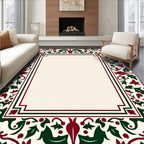 Crimson Black Forest Creature Border Rug