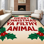 Merry Christmas Filthy Animal Holly Rug