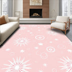 Pink White Floral Scatter Rug