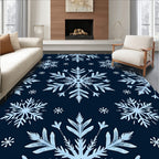Pale Blue Snowflake Mandala Night Rug