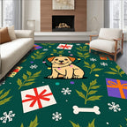 Cute Puppy Gifts Festive Holiday Garland Rug