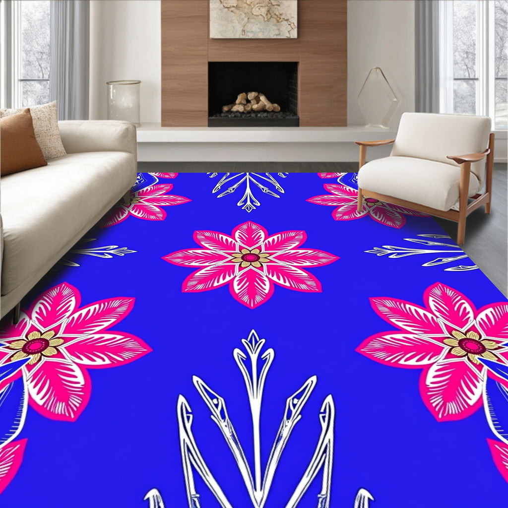 Vibrant Pink Floral Medallion Royal Rug